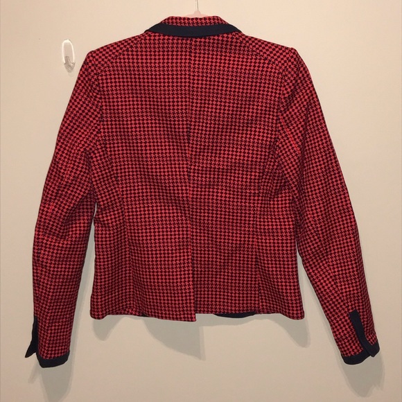 Juicy Couture red and navy houndstooth blazer - Picture 2 of 3